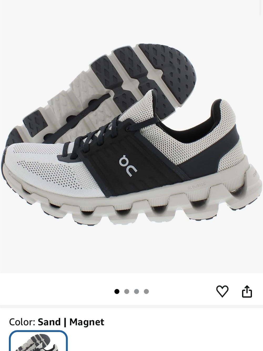 On Running Women's Cloud Sneakers in Light Gray and Black - Picture 2 of 12